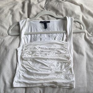 NWT white ruched crop top - size small
